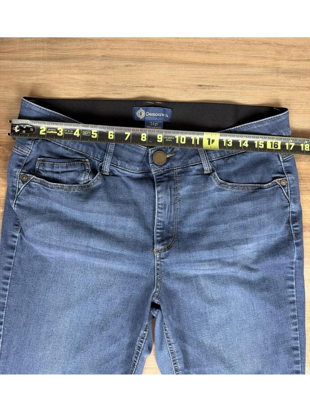 Democracy Jeans Womens 14P Denim Ab Solution Bootcut Pants Mid Rise Flex Stretch - Picture 4 of 8